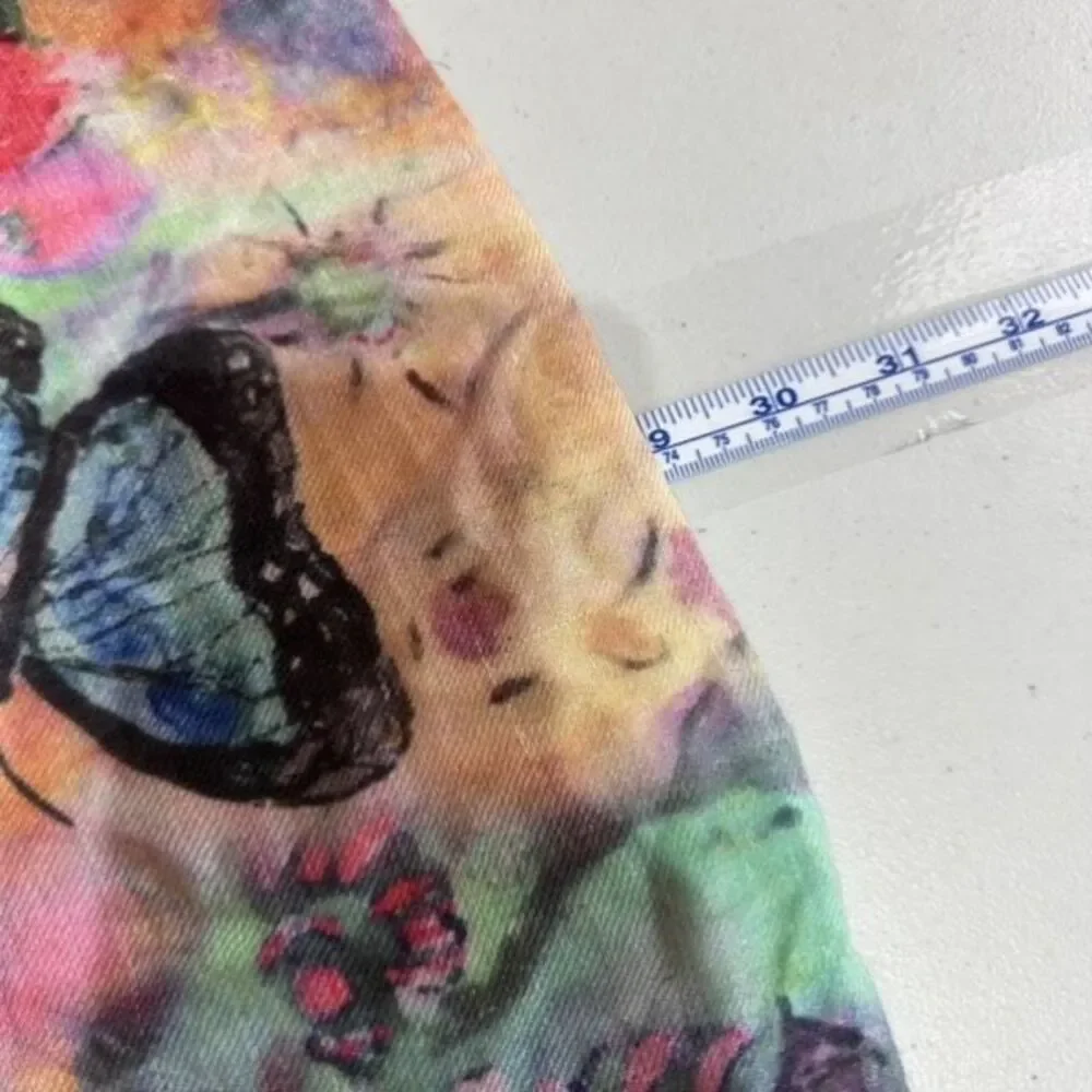 Vintage Y2K Women's Butterfly Floral Rectangular Wrap Scarf Multicolor One Size‎
